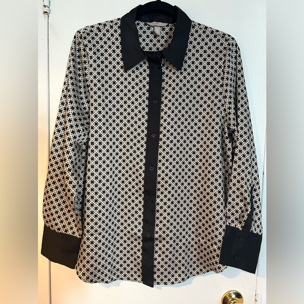 H&M Premium Collection Geometric Print Blouse